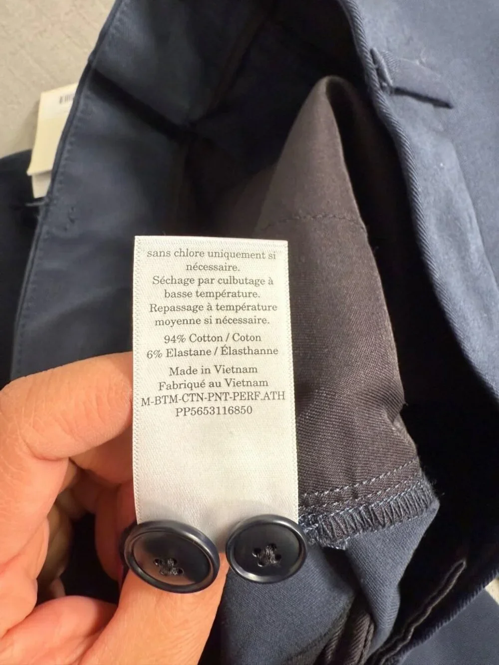 Everlane The Performance Chino Uniform Pants Athletic Fit 34x32 Navy Preppy